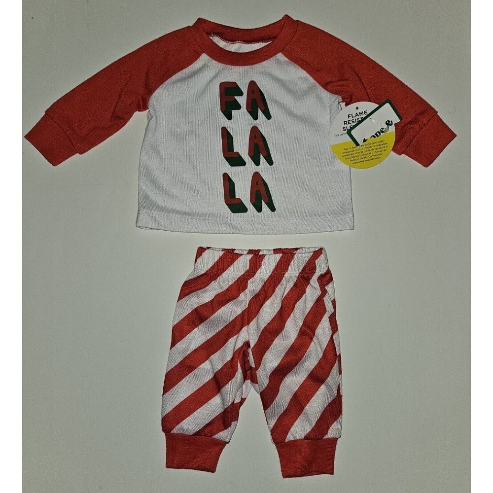 NEW FaLaLa Christmas 2-Piece Pajama Set Top Pants Baby Newborn NB Hope & Wonder